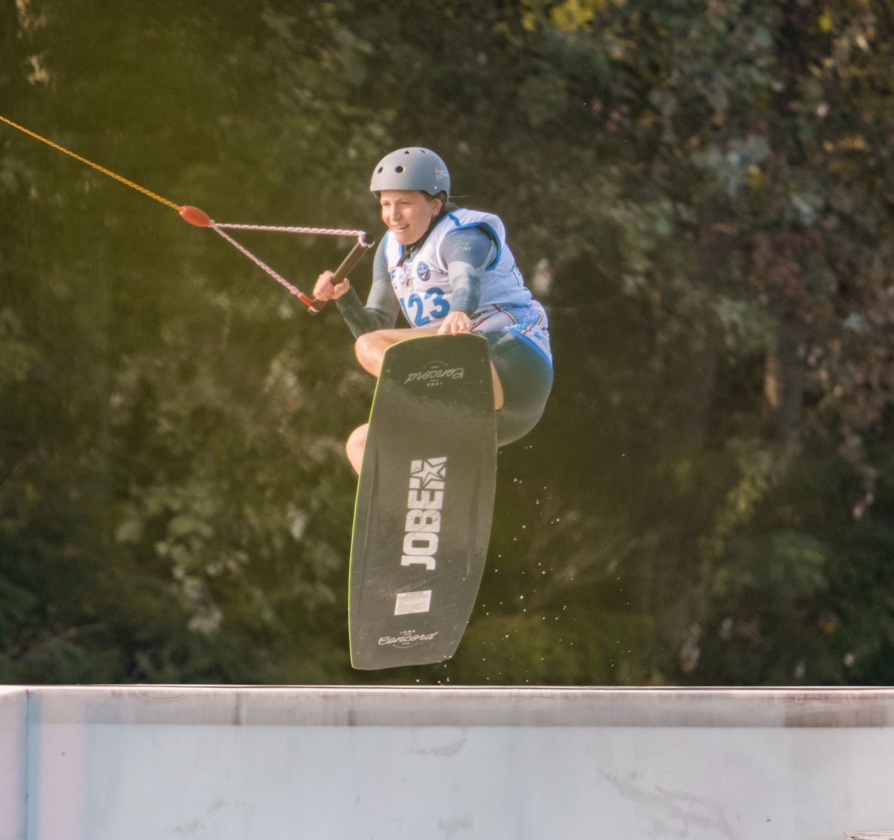 Stephanie Williams Caller wins gold at 2024 Euro Youth & Senior Cable Wake Champs - photo Matteo Teti 