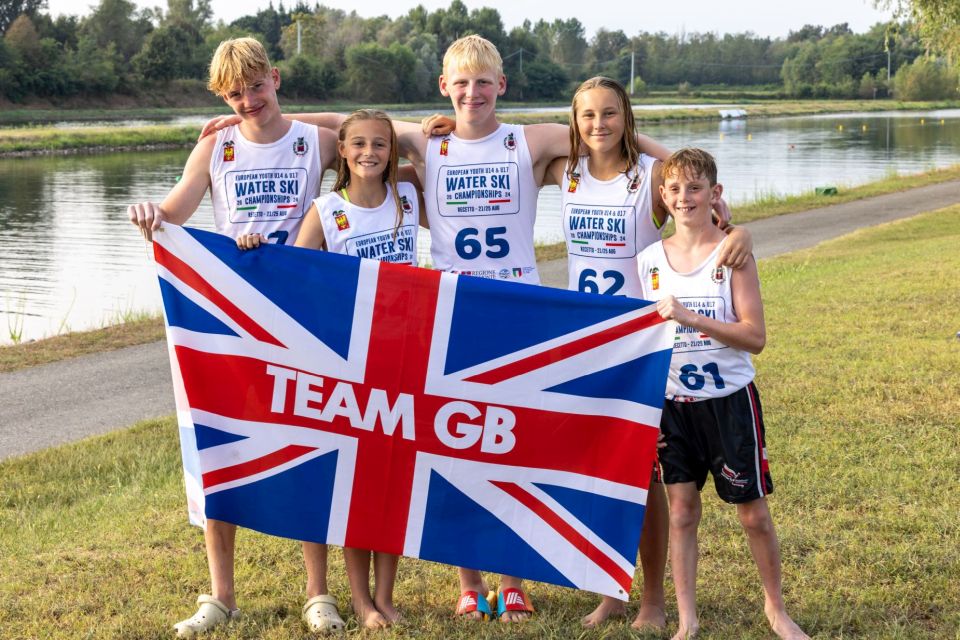 Under 14 Squad at the 2024 Europe & Africa Youth Waterski Championships