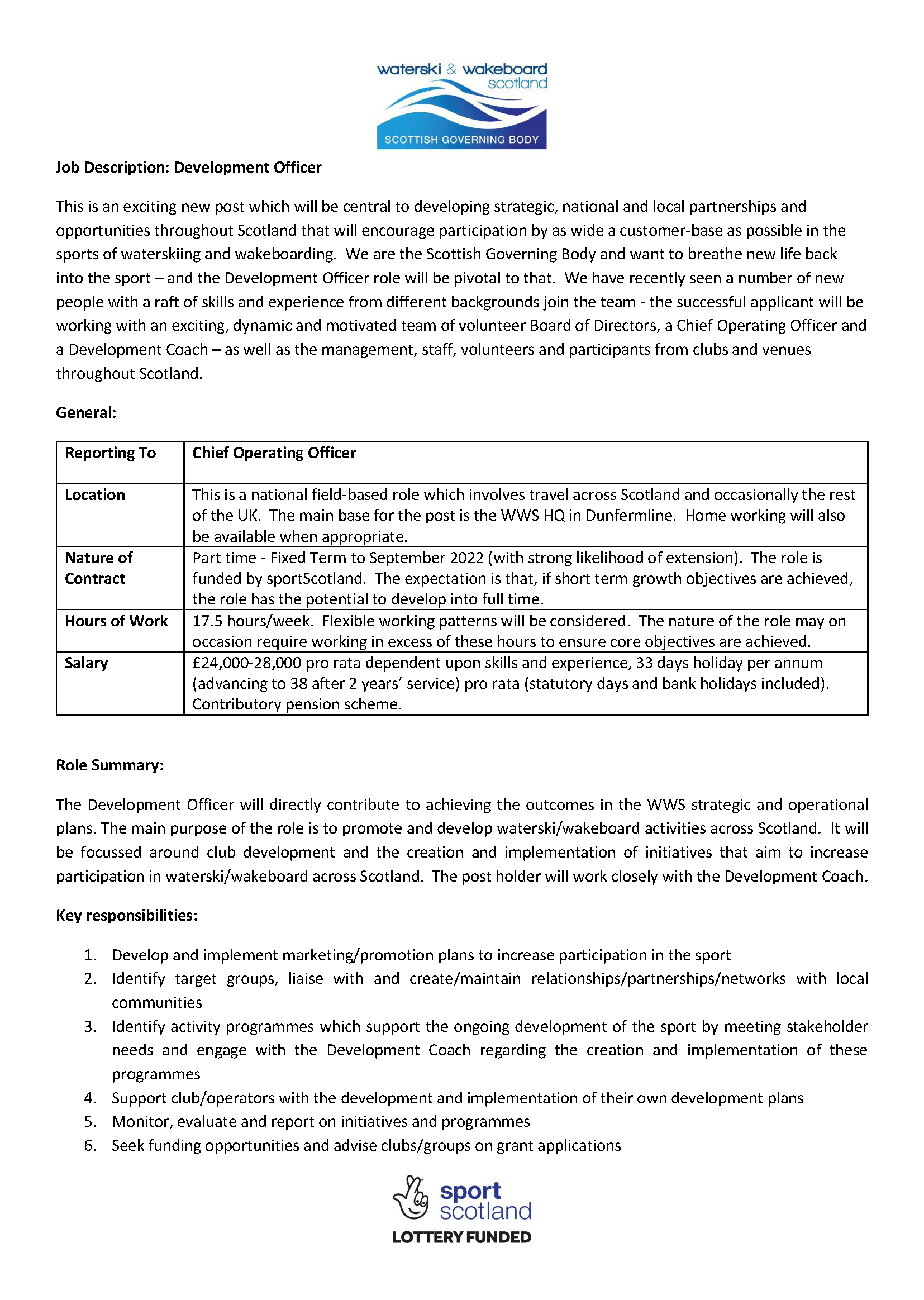 Roles And Responsibilities Of Development Officer